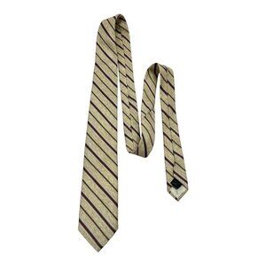 Vintage House of Arden Striped Necktie – Beige, Brown & Red